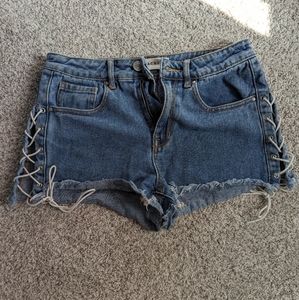 PacSun high rise denim shorts
